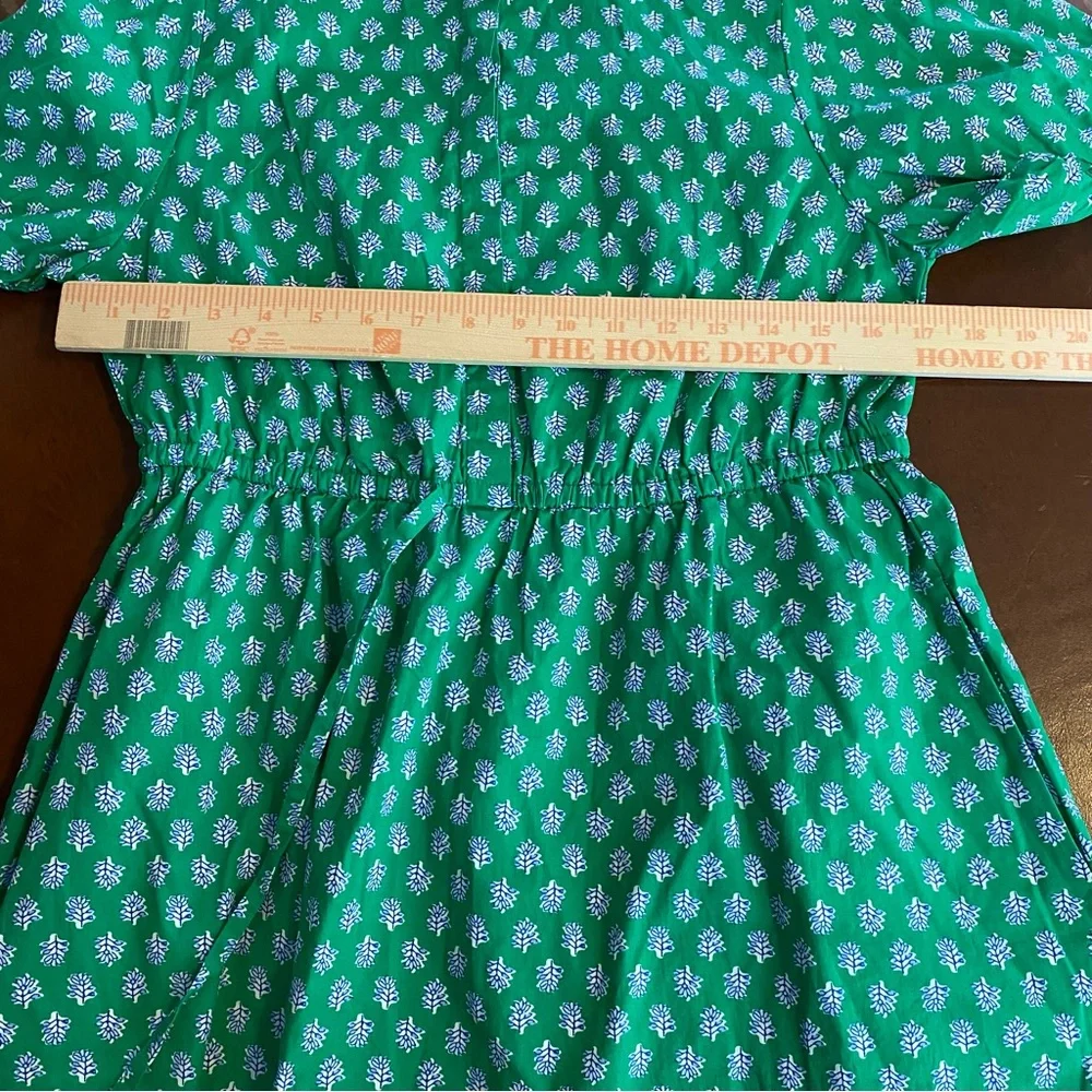 J. Crew Green Printed Mini Shirt Dress
